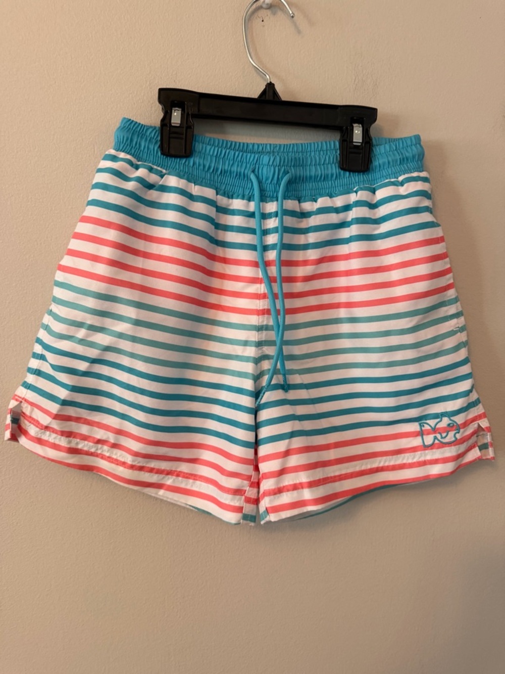 Prodoh Striped Coral & Teal Swim Trunks